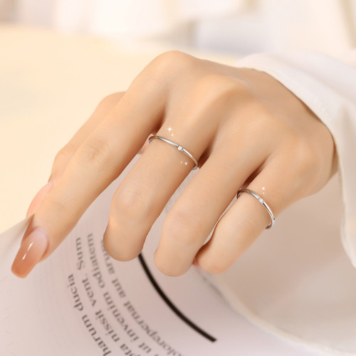 超細版單鑽戒指碎鑽小指尾戒女18K小衆設計關節新款爆款高級感 超細版單鑽戒指碎鑽小指尾戒女18K小衆設計關節新款爆款高級感