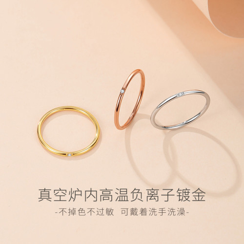 超細版單鑽戒指碎鑽小指尾戒女18K小衆設計關節新款爆款高級感 超細版單鑽戒指碎鑽小指尾戒女18K小衆設計關節新款爆款高級感