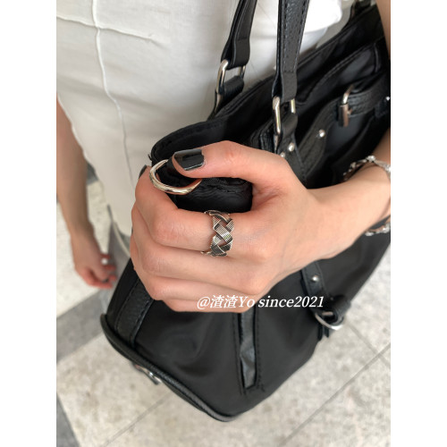 渣渣Yo韓系ins小衆做舊設計感拉絲編織戒指女簡約百搭個性食指戒