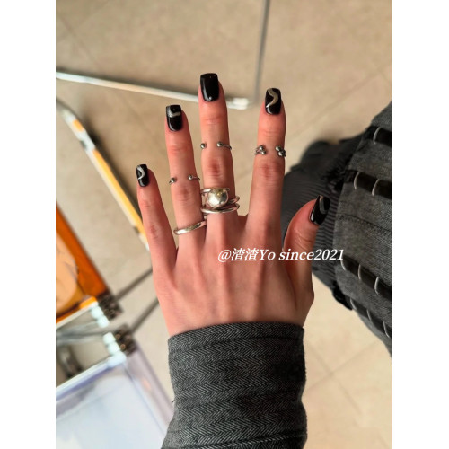 渣渣Yo韓系ins小衆穿孔開口銀色圓珠曡戴關節戒指個性簡約指環女 渣渣Yo韓系ins小衆穿孔開口銀色圓珠曡戴關節戒指個性簡約指環女