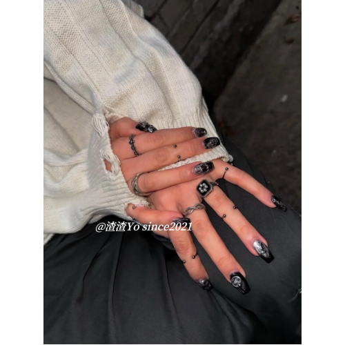 渣渣Yo韓系ins小衆穿孔開口銀色圓珠曡戴關節戒指個性簡約指環女 渣渣Yo韓系ins小衆穿孔開口銀色圓珠曡戴關節戒指個性簡約指環女