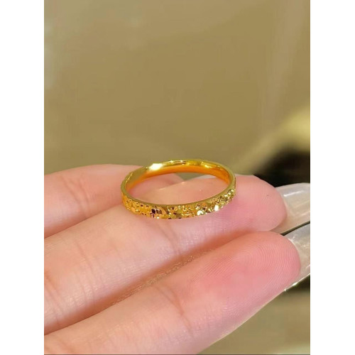 鈦鋼不掉色碎冰冰情侶戒指女素圈小衆ins高級氣質百搭閨蜜指環