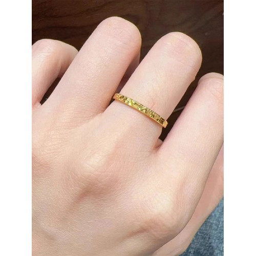 鈦鋼不掉色碎冰冰情侶戒指女素圈小衆ins高級氣質百搭閨蜜指環