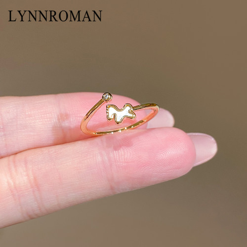 LYNNROMAN小馬駒戒指女高級輕奢精緻時尚氣質百搭開口食指戒指環