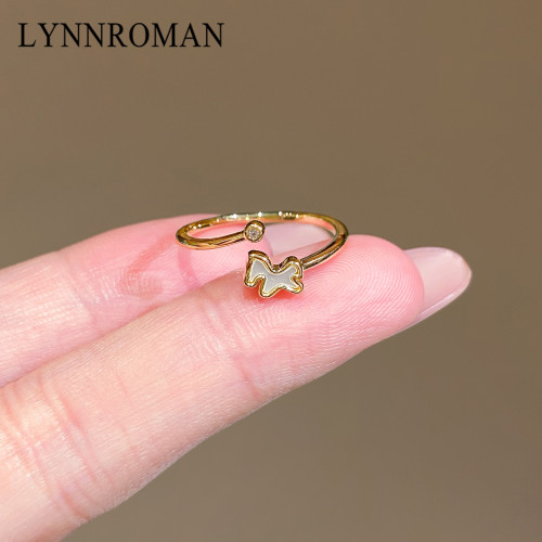 LYNNROMAN小馬駒戒指女高級輕奢精緻時尚氣質百搭開口食指戒指環