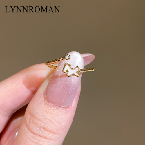 LYNNROMAN小馬駒戒指女高級輕奢精緻時尚氣質百搭開口食指戒指環