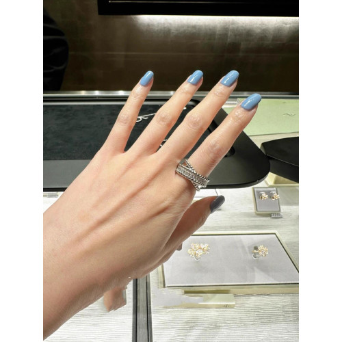 滿鑽珠珠交叉排鑽戒指女18K輕奢高級感麻花邊指環【趙麗穎同款】