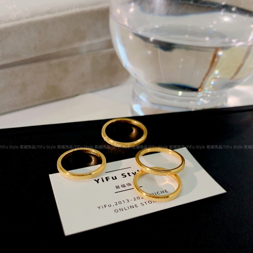 素圈戒指女輕奢高級感小衆設計2025新款爆款金色食指環鈦鋼不掉色 素圈戒指女輕奢高級感小衆設計2025新款爆款金色食指環鈦鋼不掉色