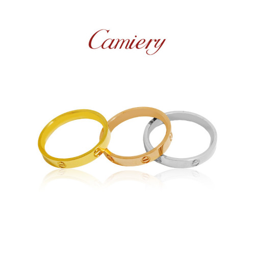 CAMIERY鈦鋼不掉色戒指男女小衆設計輕奢高級感素圈曡戴情侶對戒 CAMIERY鈦鋼不掉色戒指男女小衆設計輕奢高級感素圈曡戴情侶對戒