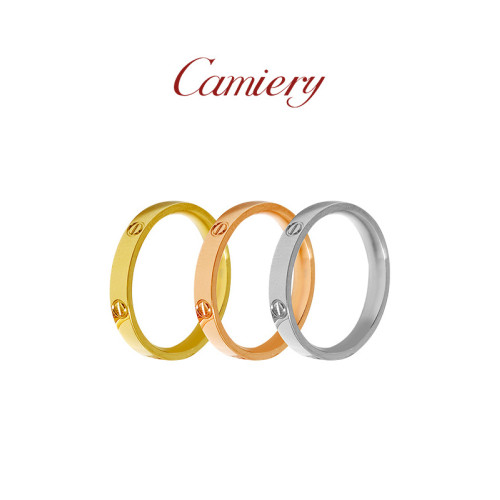 CAMIERY鈦鋼不掉色戒指男女小衆設計輕奢高級感素圈曡戴情侶對戒 CAMIERY鈦鋼不掉色戒指男女小衆設計輕奢高級感素圈曡戴情侶對戒