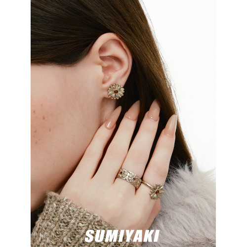 SUMIYAKI 雛菊系列法式復古戒指開口可調節