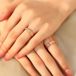 經典磨砂戒指素圈小衆設計輕奢高級感尾戒18k男女關節新款爆款