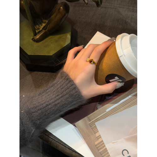 十裡間【虎眼石戒指】簡約百搭中古開口亮晶晶水滴中戒指環