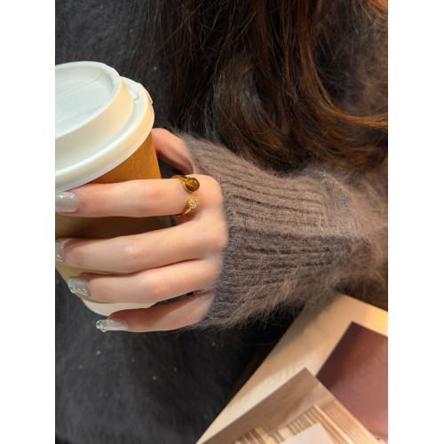 十裡間【虎眼石戒指】簡約百搭中古開口亮晶晶水滴中戒指環