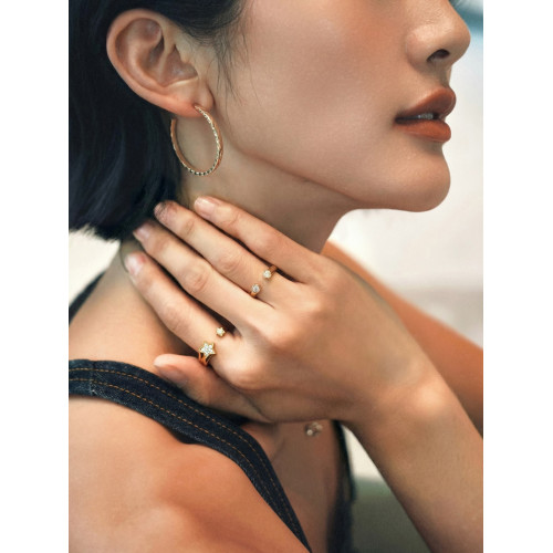 歐美金色星星開口食指中指戒指女小衆設計輕奢高級感曡戴中古指環