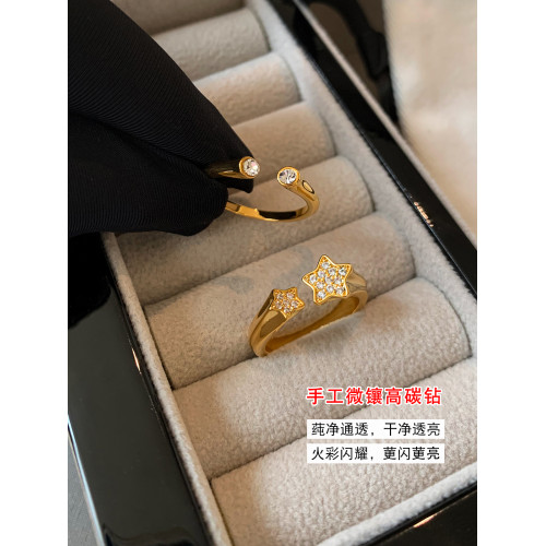 歐美金色星星開口食指中指戒指女小衆設計輕奢高級感曡戴中古指環