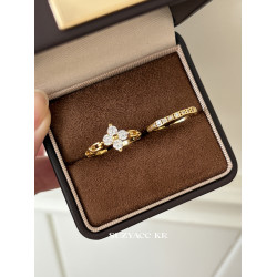 suzyacc kr合成鋯石四葉草鏈條戒指小衆設計感食指戒氣質高級指環