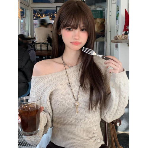 復古鳶尾花浮雕鑰匙串珠編繩項鍊女小衆高級感百搭獨特毛衣鏈配飾