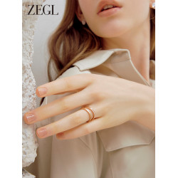 ZENGLIU玫瑰金輕奢羅馬數字鈦鋼食指戒指女秋冬小衆設計情侶對戒