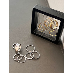 戒指女曡戴輕奢高級感小衆設計套裝ins指環不掉色尾戒小指鈦鋼素