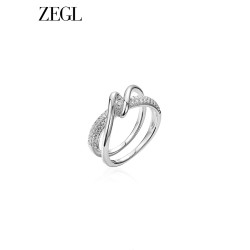 ZENGLIU交叉戒指女輕奢小衆設計精緻簡約冷淡風個性秋冬食指戒子