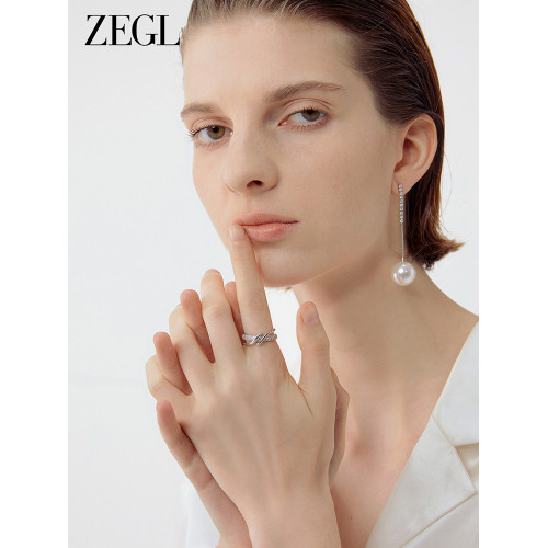 ZENGLIU交叉戒指女輕奢小衆設計精緻簡約冷淡風個性秋冬食指戒子
