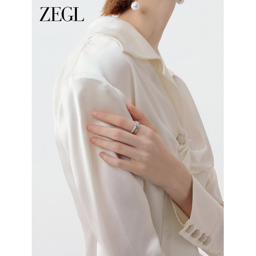 ZENGLIU交叉戒指女輕奢小衆設計精緻簡約冷淡風個性秋冬食指戒子