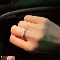 精緻輕奢半碎鋯石排鑽戒指女ins潮時尚個性潮百搭關節尾戒婚戒細