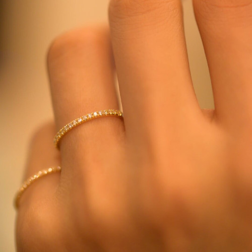 精緻輕奢半碎鋯石排鑽戒指女ins潮時尚個性潮百搭關節尾戒婚戒細