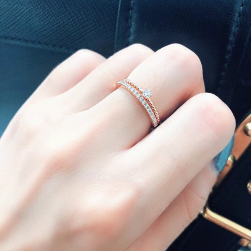 精緻輕奢半碎鋯石排鑽戒指女ins潮時尚個性潮百搭關節尾戒婚戒細