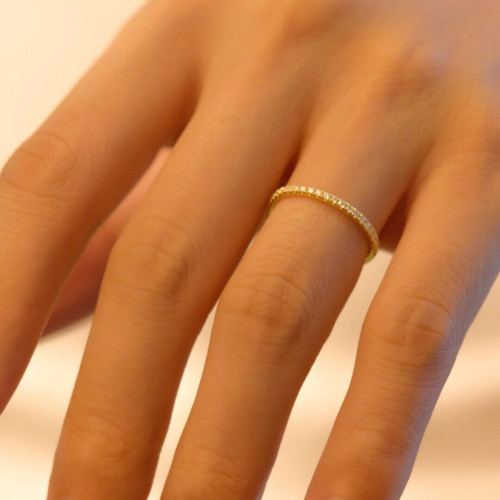 精緻輕奢半碎鋯石排鑽戒指女ins潮時尚個性潮百搭關節尾戒婚戒細