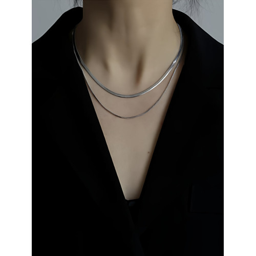 PANDANA人手bi備 雙層曡戴蛇骨鏈項鍊ins鎖骨鍊穀愛淩同款不掉色