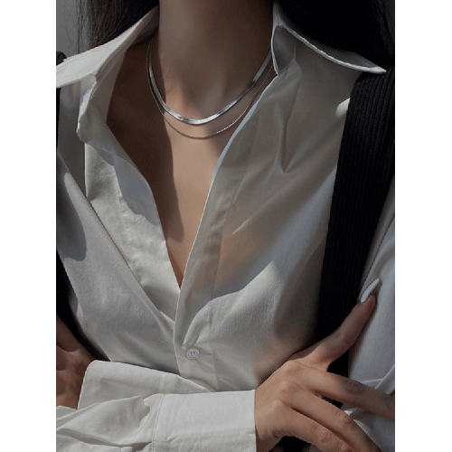 PANDANA人手bi備 雙層曡戴蛇骨鏈項鍊ins鎖骨鍊穀愛淩同款不掉色