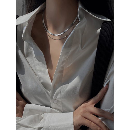 PANDANA人手bi備 雙層曡戴蛇骨鏈項鍊ins鎖骨鍊穀愛淩同款不掉色