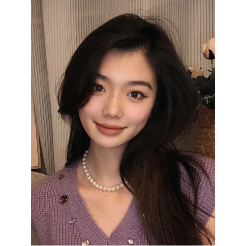 新款推薦 施家珍珠項鍊女輕奢小衆高級感頸鏈施家珍珠短款項鍊