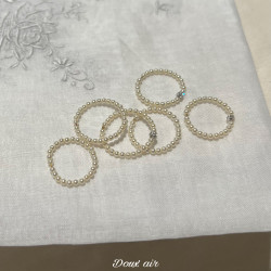 DouxAir施家珍珠戒指素圈曡戴水晶鑽指環輕奢高級感ins潮尾戒女