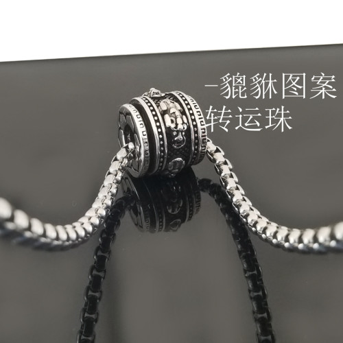 貔貅轉運珠吊墜鈦鋼項鍊男士潮不褪色復古鎖骨鍊女嘻哈長款頸鏈子 貔貅轉運珠吊墜鈦鋼項鍊男士潮不褪色復古鎖骨鍊女嘻哈長款頸鏈子