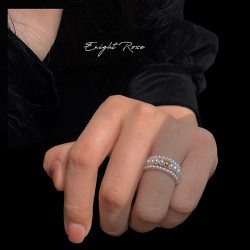 溫柔哭了~極細強光進口施家小珍珠戒指女14K包金食指戒尾戒曡戴仙