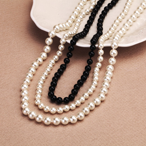 韓版氣質多圈珍珠項鍊女式長款多層打結毛衣鏈旗袍百搭時尚項飾品 韓版氣質多圈珍珠項鍊女式長款多層打結毛衣鏈旗袍百搭時尚項飾品