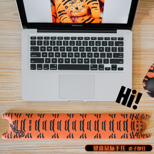 原創設計RUOYUSTUDIO可愛老虎辦公電競鍵盤墊手托護腕腕墊