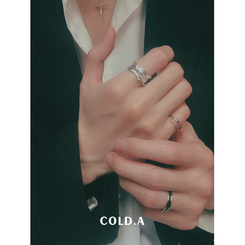 日蝕/老錢風黑色鈦鋼戒指女設計小衆高級感尾戒男士合金單身戒男