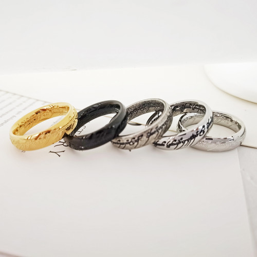 泰愛你魔戒指環王戒指潮男個性歐美影視周邊魔紋鈦鋼厚實帥氣指環