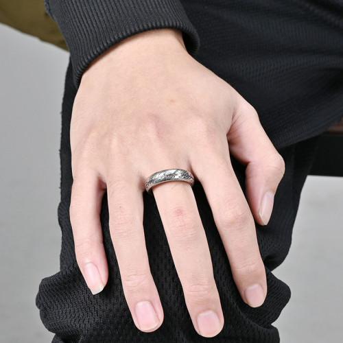 泰愛你魔戒指環王戒指潮男個性歐美影視周邊魔紋鈦鋼厚實帥氣指環