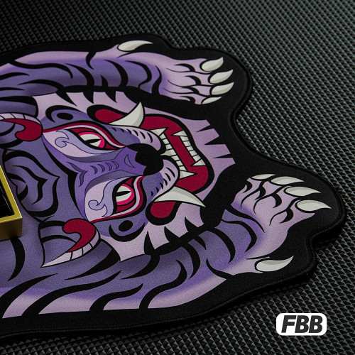 FBB原創國潮老虎異形滑鼠墊亂紋布粗面桌墊鎖邊個性創意墊子骷髏