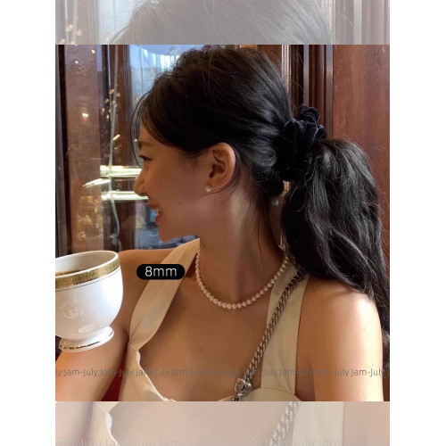 fever倪妮同款施家珍珠項鍊女款春夏百搭頸鏈新款ins元寶釦鎖骨鍊