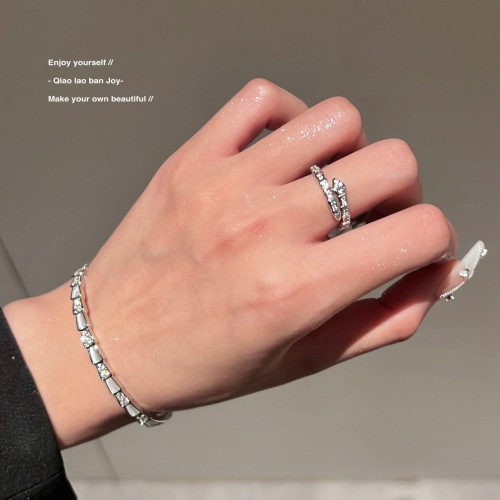 【喬老板Joy】閃鑽靈蛇形戒指銀色開口指環高級質感簡約百搭潮酷