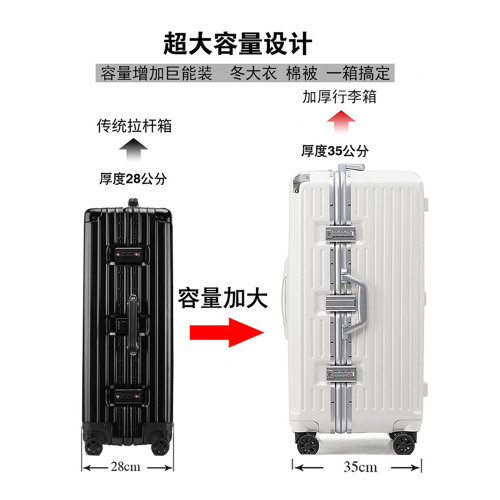 大容量鋁框行李箱多功能拉桿箱女34皮箱萬向輪男旅行密碼箱子80寸