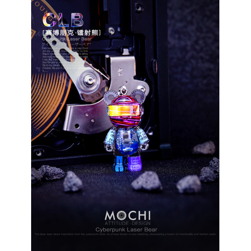 MOCHI潮流龐克小熊項鍊百搭嘻哈男生吊墜高級感掛件配飾炫酷禮物