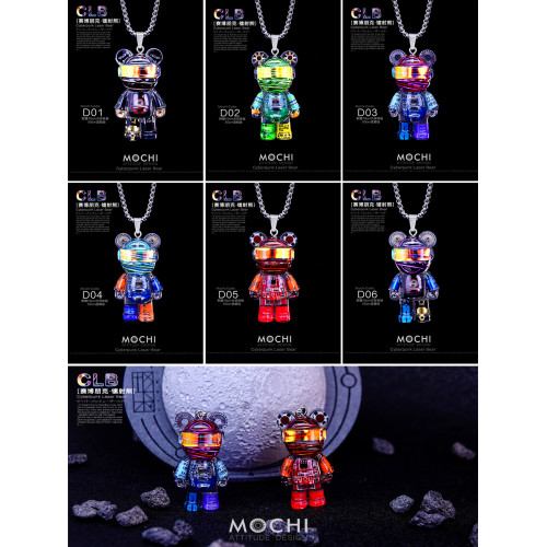 MOCHI潮流龐克小熊項鍊百搭嘻哈男生吊墜高級感掛件配飾炫酷禮物