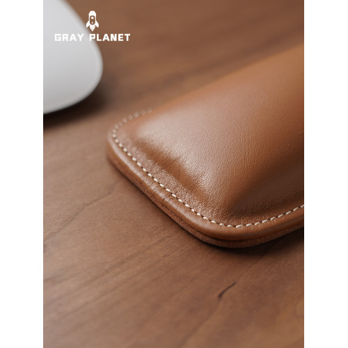 頭層牛皮真皮棕色高級護手腕鍵盤手托腕墊矽膠滑鼠腕托舒適手腕墊